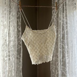 Cream Lingerie Tank